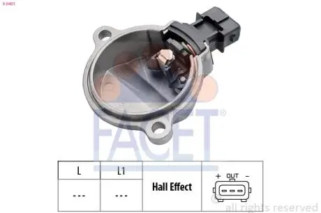 Датчик оборотов коленвала Audi 100/80/A4/A6 2.6-2.8 90-01 FACET 9.0401