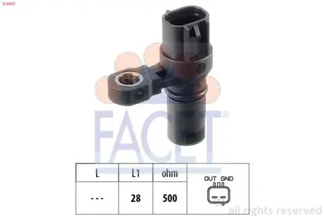 Датчик оборотов коленвала Opel Astra G/H 92-10 1.4-2.2 FACET 9.0441