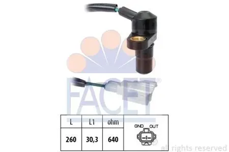 Датчик оборотов коленвала Citroen C1 1.0 (05-) FACET 9.0465