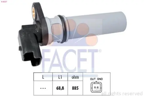 Датчик оборотов коленвала Fiat Bravo van 1.6 d multijet (08-14) FACET 9.0537