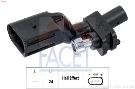 Датчик оборотов коленвала Octavia/VW Crafter/Golf/Jetta/Passat/Touran 1.4-3.2 02-13 FACET 9.0552