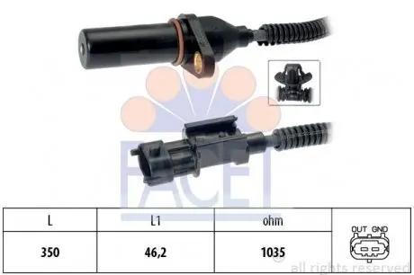 Датчик обертів колінвалу Hyundai Elantra 1.6 (11-15) FACET 9.0571