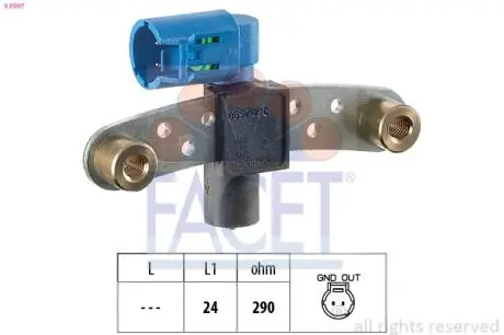 Датчик оборотов коленвала Renault KANGOO, MEGANE I,CLIO II 1.2/1.4/1.6 96- FACET 9.0597