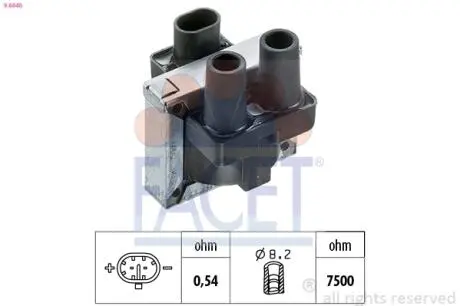 Катушка зажигания Punto/Tipo 93- FACET 9.6046