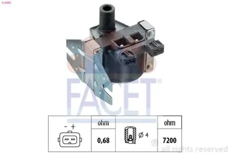 Катушка зажигания Saab 9-3 cabriolet 2.0 i (98-03) FACET 9.6092
