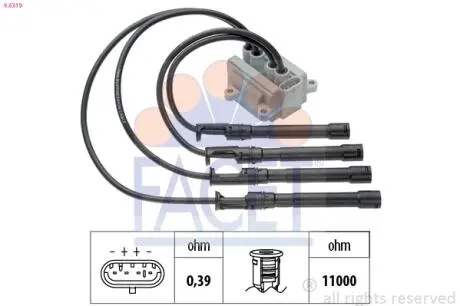 Катушка зажигания SANDERO/LOGAN 1.2 16V 06- FACET 9.6319