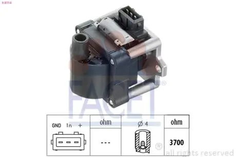 Катушка зажигания A80/Caddy/Golf/Passat 1.0-2.5 85-10 FACET 9.8114