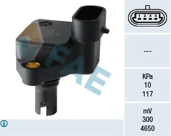 Датчик тиску у впускному колекторі (4 pin) LAND ROVER FREELANDER I, MG MG TF, MG ZR, MG ZS, MG ZT, MG ZT- T, MGF, MINI (R50, R53), (R52), ROVER 200 II, 25 I, 400 II, 45 I, 75 1.1-2.5 03.95-12.09 FAE 15066