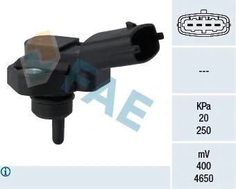 Датчик тиску у впускному колекторі (4 pin) IVECO DAILY III, CHRYSLER VOYAGER III, CITROEN JUMPER I, DODGE CARAVAN, FIAT DUCATO, PANDA, SEICENTO / 600, LAND ROVER DEFENDER 0.9-2.8D 03.94- FAE 15094