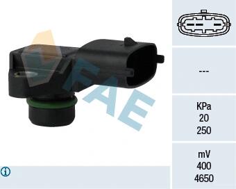 Датчик тиску у впускному колекторі (3 pin) HYUNDAI SANTA FÉ I, TRAJET 2.0D 04.01-07.08 FAE 15123