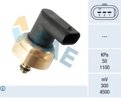 Датчик тиску палива HYUNDAI EQUUS / CENTENNIAL, GENESIS, IONIQ, IX35, KONA, SANTA FÉ III, SONATA VII, TUCSON G4FD-G8BE 03.09-05.23 FAE 15618
