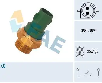 Датчик включения вентилятора Ford Escort/Mondeo 1.0-2.3 82-00 (88°C-95°C) FAE 37240