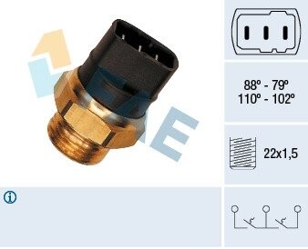 Термовыключатель вентилятора радиатора FAE 37840