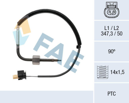 Датчик температури ВГ (перед сажевим фільтром) MB Sprinter 3.0CDI 06- FAE 68029