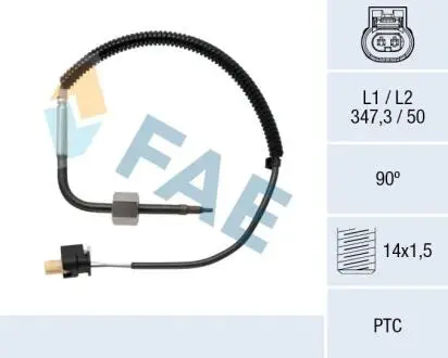 Датчик температуры ВГ (перед сажевым фильтром) MB Sprinter 3.0CDI 06- FAE 68029