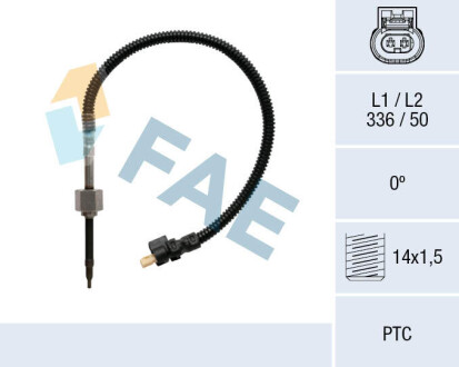 Датчик температуры ВГ (перед сажевым фильтром) MB Sprinter 3.0CDI 06- FAE 68034