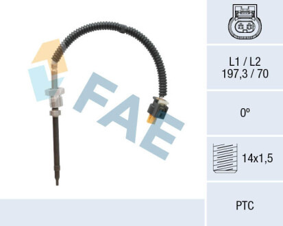 Датчик температури ВГ (перед сажевим фільтром) MB C-class (W204)/E-class (W212) 08-16 FAE 68043