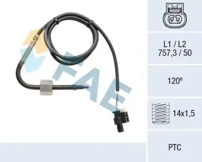 Датчик температуры ВГ (перед сажевым фильтром) MB A-class (W169) 04-12 FAE 68050