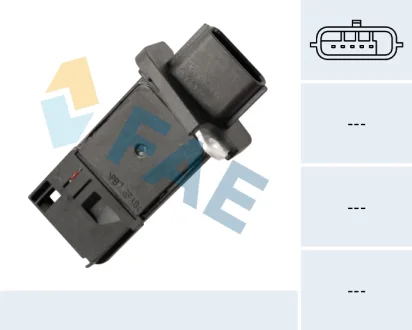 Витратомір повітря (5 pin, картрідж) INFINITI EX, FX, G, M37, NISSAN 350Z, 370Z, ALMERA II, CABSTAR, CUBE, GT-R, JUKE, MICRA C+C III, MICRA III, MICRA IV, MURANO I, MURANO II, NAVARA 1.2-5.0 03.00- FAE 69014