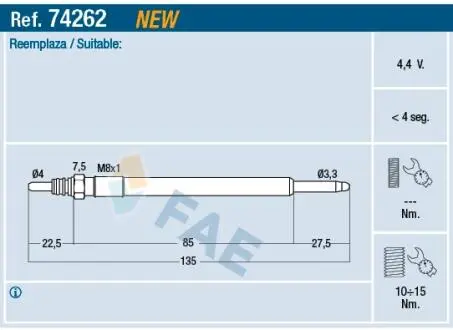 Автозапчасть FAE 74262
