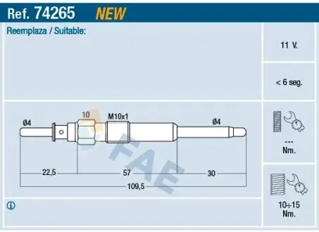 Автозапчасть FAE 74265