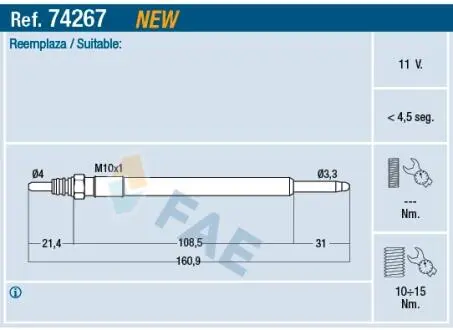 Автозапчасть FAE 74267