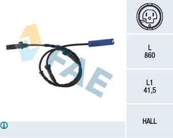 Датчик ABS задн BMW 5 (E39) 2.0-4.9 09.95-06.03 FAE 78046