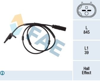 Датчик ABS (задній) BMW 1 (F20/F21)/3 (F30/F80) 11- (L=885mm) FAE 78292