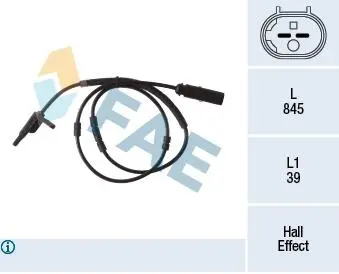 Датчик ABS (задній) BMW 1 (F20/F21)/3 (F30/F80) 11- (L=885mm) FAE 78292