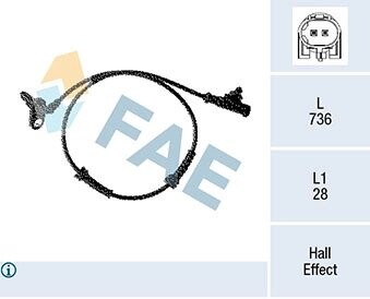 Датчик ABS (задній) Nissan Micra/Note 02-13 (L) FAE 78328
