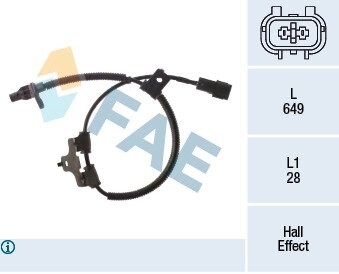 Датчик ABS FAE 78496