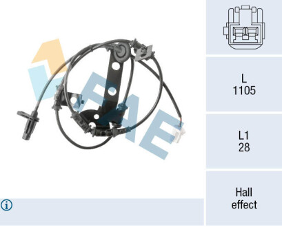 Датчик ABS (задний) Kia Sportage 1.6-2.0 CRDi 10- (R) FAE 78568