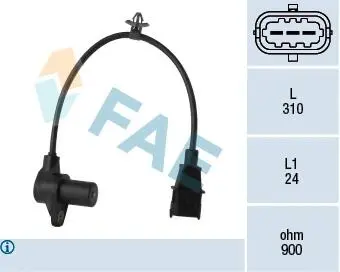 Датчик положення колінчастого вала HYUNDAI GETZ, I10 I, I20 I, KIA PICANTO I, RIO III 1.1D/1.5D 08.05-12.17 FAE 79354
