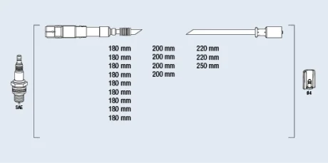 Проводи запалювання MB C-class (W202)/E-class (W210/211) 4.3-5.5 97-08 (к-кт) FAE 85054 (фото 1)