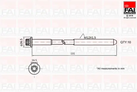 Набір болтів ГБЦ Opel/Renault 2.2DCI/2.5DCI FAI B896