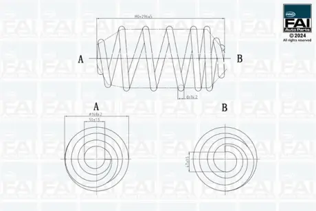 OPEL Пружина задня L=296 mm ASTRA J 1.3-2.0 09- FAI FPCS111