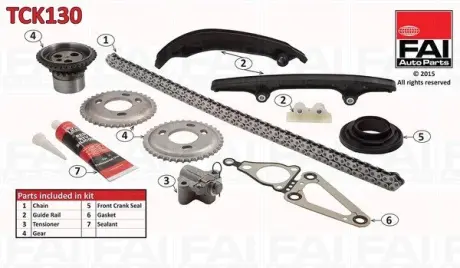 Комплект ланцюга ГРМ FAI TCK130