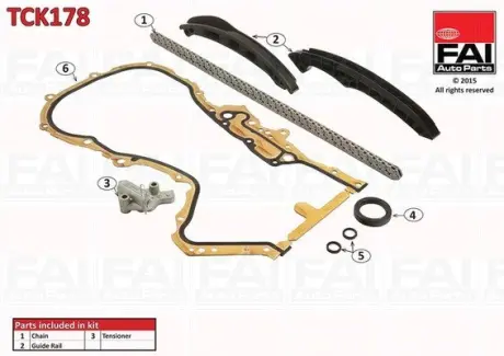 Ланцюг приводу кулачкового валу (набір) FAI TCK178