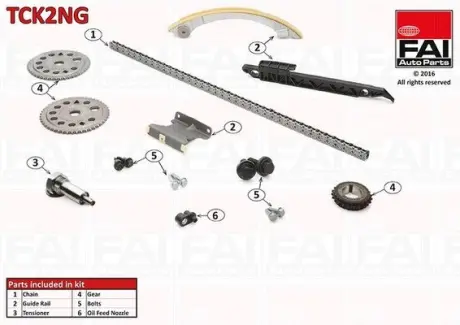 Р-кт ланцюга привода р/вала (без ущільнень) Opel Astra G/Vectra B/C 2.2 16V/2.2Dti FAI TCK2NG