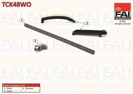К-кт ланцюга ГРМ (без шестерні) Smart 0.6 City-Coupe 98-04/Cabrio 00-04/ Crossblade 06.02- FAI TCK48WO