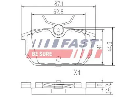 Гальмівні колодки (набір) FAST FT29035