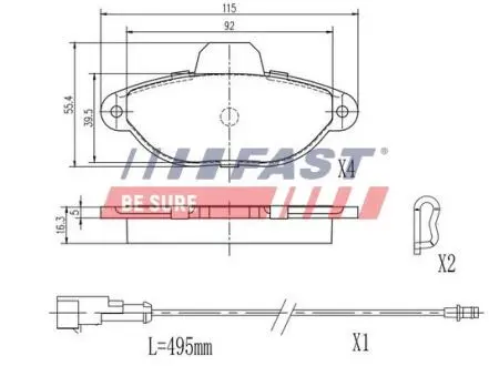 Тормозные колодки.) FAST FT29051