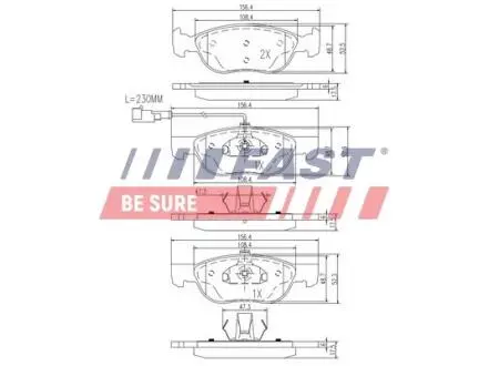 Гальмівні колодки (набір) FAST FT29059