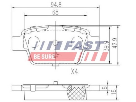 Тормозные колодки.) FAST FT29115