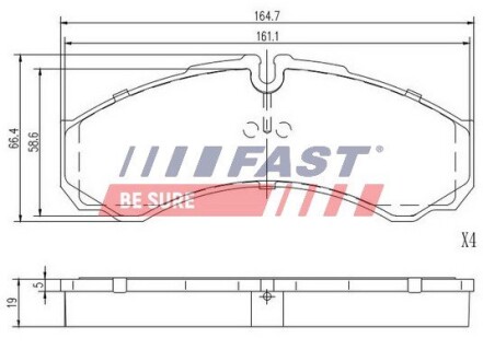 Гальмівні колодки (набір) FAST FT29121HD (фото 1)