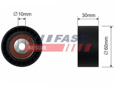 60x10x30 Ролик направляючий паса ГРМ Peugeot/Citroen/Ford/Mazda/Volvo Psa 1.4HDI FAST FT44085