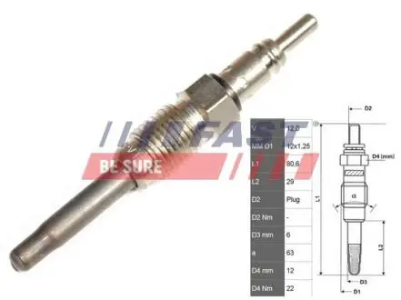 Свеча Накала FIAT Brava/Bravo 95> FAST FT82725