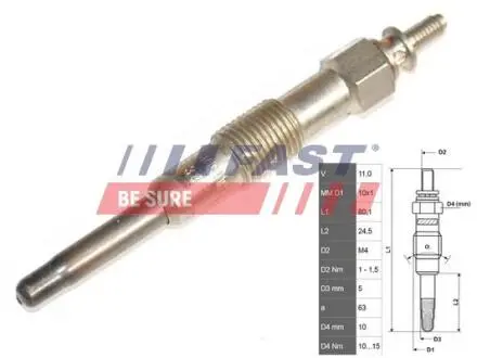 Свеча Накала 1.9 95- FAST FT82727