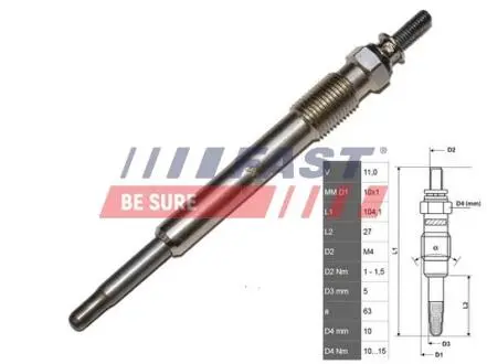 Свічка накалу FAST FT82732