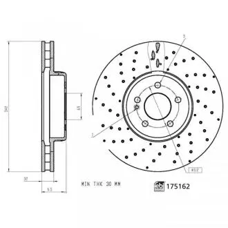 FEBI DB диск гальм. передній (342мм) W205/W213 FEBI BILSTEIN 175162